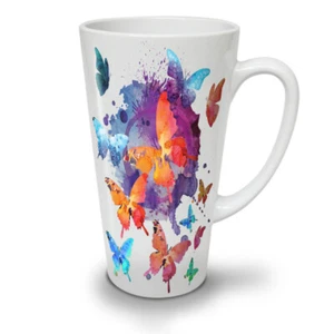Wellcoda Butterfly Colorful Nature Latte Mug 12/17oz - Picture 1 of 15
