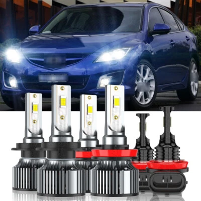 For Mazda 6 2009-2010 6X 6000k White LED Headlight High&Low Beam Fog Light Kit - Image 1 of 4