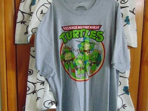 NWT Teenage Mutant Ninja Turtles Men’s 2XL T-shirt Short Sleeve Grey TMNT Nick - Picture 1 of 3