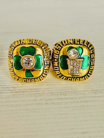 2 PCS Boston Celtics Larry Bird Championship Ring Set, US SHIP 1984/86 Cover