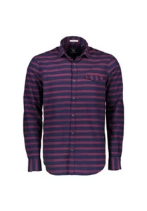 Camisa manga larga hombre de LERROS en azul oscuro / rojo - NUEVA - Imagen 1 de 1