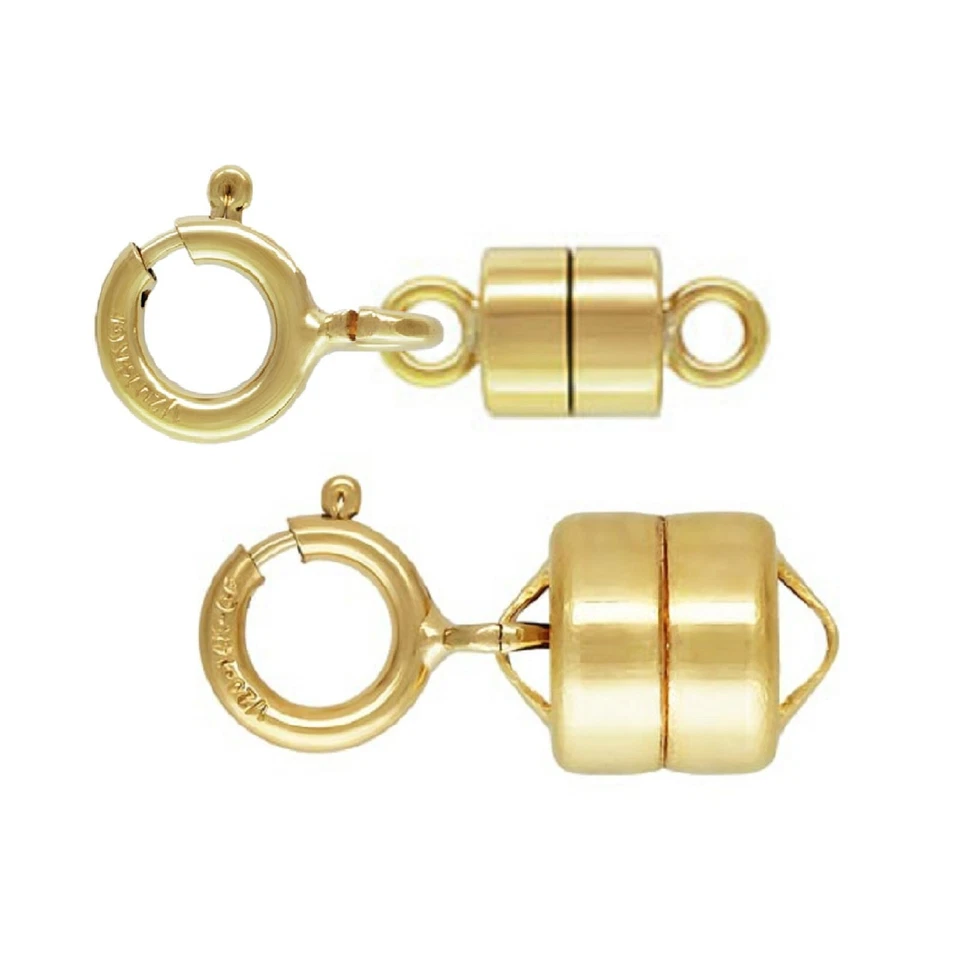14K Gold Filled Magnetic Magnet Clasp w/ Spring Ring Clasp for Bracelet Necklace - Image 1 of 1