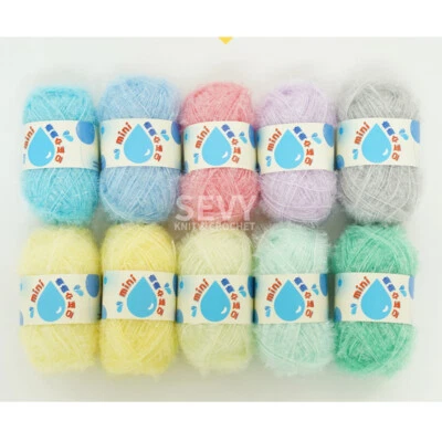 SEVY Rainbow Crochet Scrubby Yarn 10 SET(Pastel) Skeins Assorted Colors  - Image 1 of 4