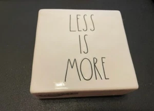 Rae Dunn LESS IS MORE MORE OR LESS Paperweight Decorative Block Sign Decor - Picture 1 of 3