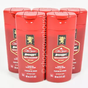 5 Old Spice SWAGGER Scent of CEDARWOOD Body Wash 3 fl oz Travel Size - Picture 1 of 4