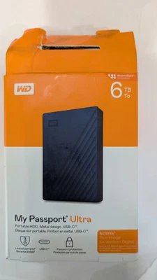 WD 6TB My Passport Ultra Portable Windows + Mac HDD-WDBEJA0060BBL-WESN - Image 1 of 4