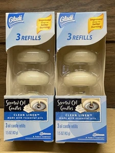 Glade Duftölkerzen Nachfüllpack Clean Linen 2x 3 Packungen (insgesamt 6 Kerzen) - Bild 1 von 3