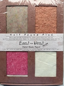 NIB East West Handmade Paper Recycled Waste Tree-Free 1/2+ Lb India Mixed - Picture 1 of 11