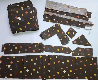 Vtg 149pc Calico Cotton Western Geometric Precut Quilting Squares & Scraps Lot - Image 1 of 4