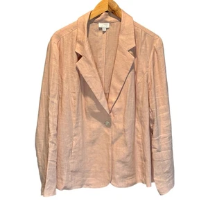 J. Jill Love Linen Peach Pink One Button Blazer - size XL - Picture 1 of 6