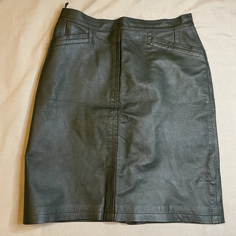 Falda De Colección FORENZA Cuero Verde/Oliva Talla 14 Cuero Genuino Hecha en China Foto 1 de 4