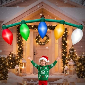 14FT Length Giant Colorful Christmas Inflatable Light Bulbs Ornaments Balls O... - Bild 1 von 6