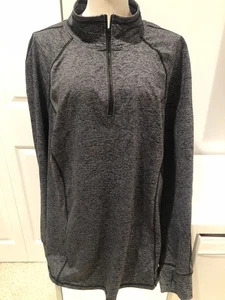 Torrid Damenoberteil schwarz und grau Active 1/4-Reißverschluss Größe 4 - Bild 1 von 8