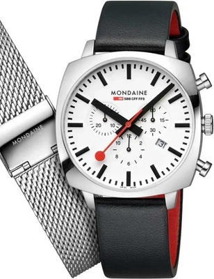 Mondaine MSL.41410.LBV.SET Reloj Hombre Grande Juego Cojín 41mm 5ATM Foto 1 de 4