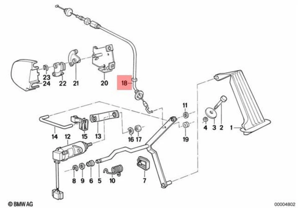 Genuine BMW E34 524td 525td 525tds Sedan Bowden Cable 35411158956 - Image 1 of 1