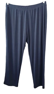 Susan Graver Essentials Reg Liquid Knit Straight Leg Pants Graphite Gray 1X - Picture 1 of 3