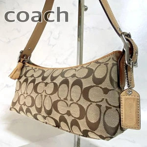 Bolso Baguette Vintage Coach Hamptons Signature Soft East West Demi 8K01 Marrón - Imagen 1 de 13