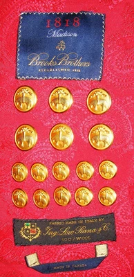 BROOKS BROTHERS SHEEP GOLDEN FLEECE WATERBURY DB BLAZER REPLACEMENT BUTTON SET - Image 1 of 4
