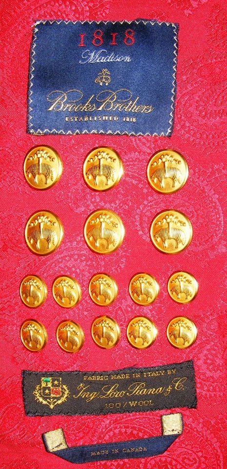 BROOKS BROTHERS SHEEP GOLDEN FLEECE WATERBURY DB BLAZER REPLACEMENT BUTTON SET - Image 1 of 4