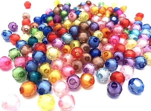 300 piezas 8 mm cuentas multicolores cuentas redondas fabricación de joyas acrílico transparente A8 - Imagen 1 de 1