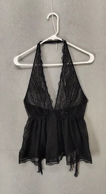 Sexy Top Victoria's Secret Babydoll Mujer Pequeño Negro Encaje Lencería Prendas para dormir Foto 1 de 4