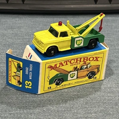 Camión de demolición Lesney Matchbox #13 BP Dodge con caja original Foto 1 de 4