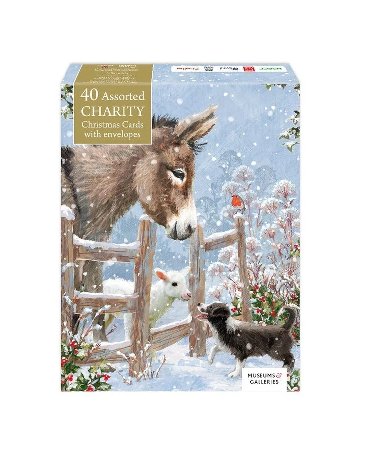 MUSEUMS & GALLERIES Box of 40 Assorted Charity Christmas Cards with Envelopes