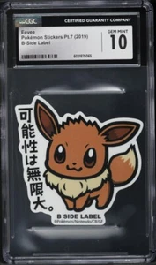 CGC 10 GEM MINT Eevee - 2019 Japanese Pokemon Stickers Pt. 7 B-Side Label - Picture 1 of 2