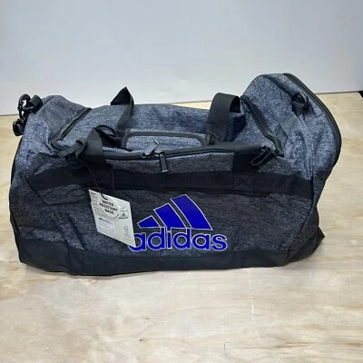 NUEVO Bolso de Lona Adidas Defender IV Mediano Gris Negro Azul 24"L x 13"W x 12"H Foto 1 de 4