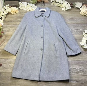 London Fog Wool Coat Size 8 Womens Gorgeous Gray Longer Warm Thick Jacket - Picture 1 of 21