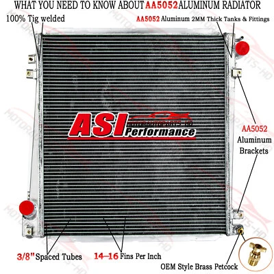ASI 3 Row Aluminum Radiator For Ford Explorer Mercury Mountaineer 4.0 4.6L 02-05 - Image 1 of 4