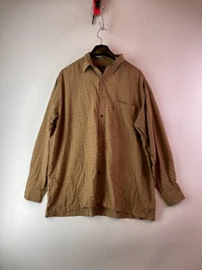 Vintage Back Bay Yellow Checkered Men's Longsleeve shirt Size XL Rayon Polyester - Picture 1 of 14