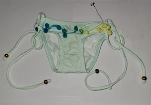NWOT PIlyq 8 Girls Mint Green Side Tie Pom Pom Bikini Bottom 115187 - Picture 1 of 2