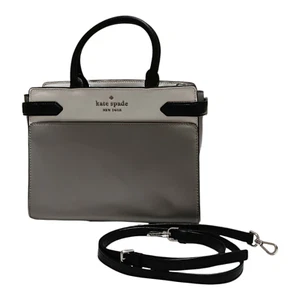 Bolso de hombro Kate Spade Staci mediano de cuero saffiano gris - Imagen 1 de 8