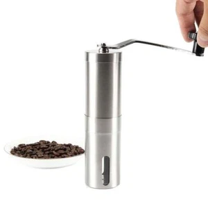Coffee Bean Grinder - Stainless Steel Ceramic Burr Manual Hand Crank Nut Mill - Picture 1 of 7