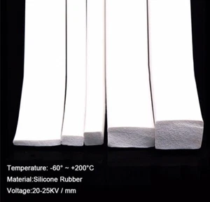 Square Silicone Foam Sponge Sealing Square Strip 3mm~20mm Rubber Sealing Strip - Picture 1 of 5