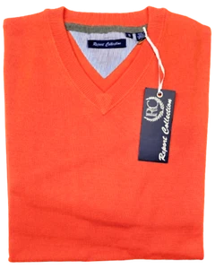 SWEATER -M- V-NECK MEN'S ORANGE by REPORT COLLECTION - Picture 1 of 7
