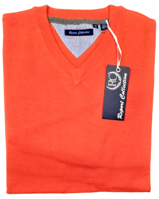 SWEATER -M- V-NECK MEN'S ORANGE by REPORT COLLECTION - Image 1 of 4