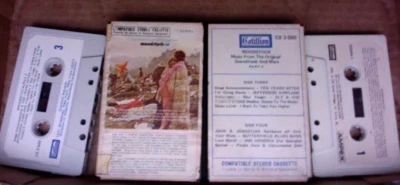 69 2 CASSETTE Woodstock Jimi Hendrix CSNY Joe Cocker CLAMSHELL case Paper labels - Image 1 of 4
