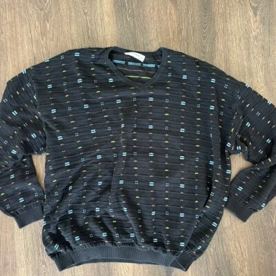 Vintage St Croix Sweater Mens XXL 3D Knit Texture Geometric Abstract 80s Grandpa - Image 1 of 4