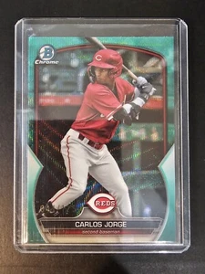 2023 Bowman Draft Chrome Carlos Jorge #BDC-105 Aqua Wave Refractor /125 - Picture 1 of 2