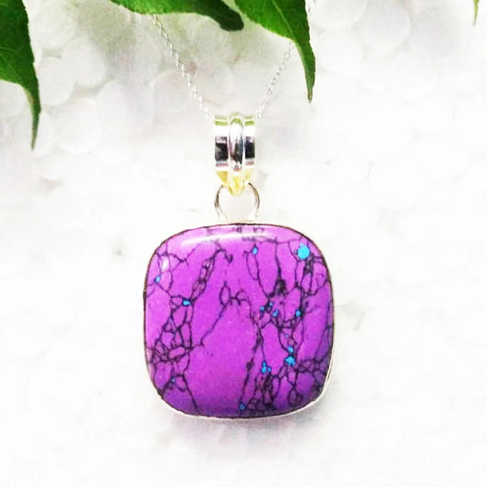 925 Sterlingsilber Türkis Halskette Handmade Schmuck Geburtsstein Halskette - Bild 1 von 4