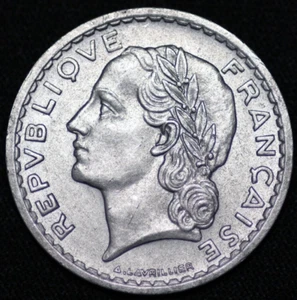 FRANCE ~ 1947 ~ 5 Francs ~ Closed "9" ~ UNC World Coin ☘️ W-#430 ☘️ - Picture 1 of 3