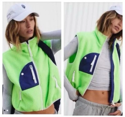 Chaleco polar Free People Movement Hit The Slopes verde Sherpa XS ¡NUEVO CON ETIQUETAS! Foto 1 de 4