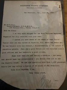 Southern Pacific Company (company letter) (July 1913) San Francisco, CA - Picture 1 of 5
