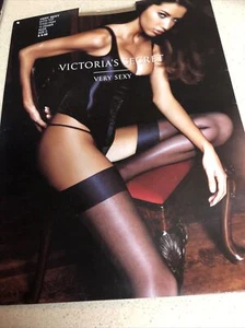 NEW VICTORIA'S SECRET Very Sexy Thigh High Size C 15 Denier Color Nude Satin Top - Picture 1 of 4