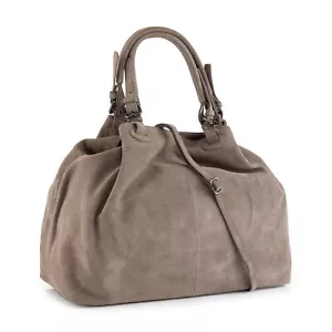 DAWID by Dawid Tomaszewski XL Shopper Veloursleder div. Fächer Taupe - Bild 1 von 2