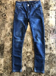 Silver Jeans Girls Sasha Size 14 Skinny Adjustable Waist Dark Wash - Picture 1 of 8