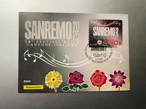 2025 Postkarte Philatelie 75. Festival von Sanremo des italienischen Liedes - Bild 1 von 2