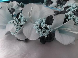 Hellblau/graublau Blumenkreis - Hochzeit Heiligenschein, Blumenmädchen - von Valerie J - Bild 1 von 5